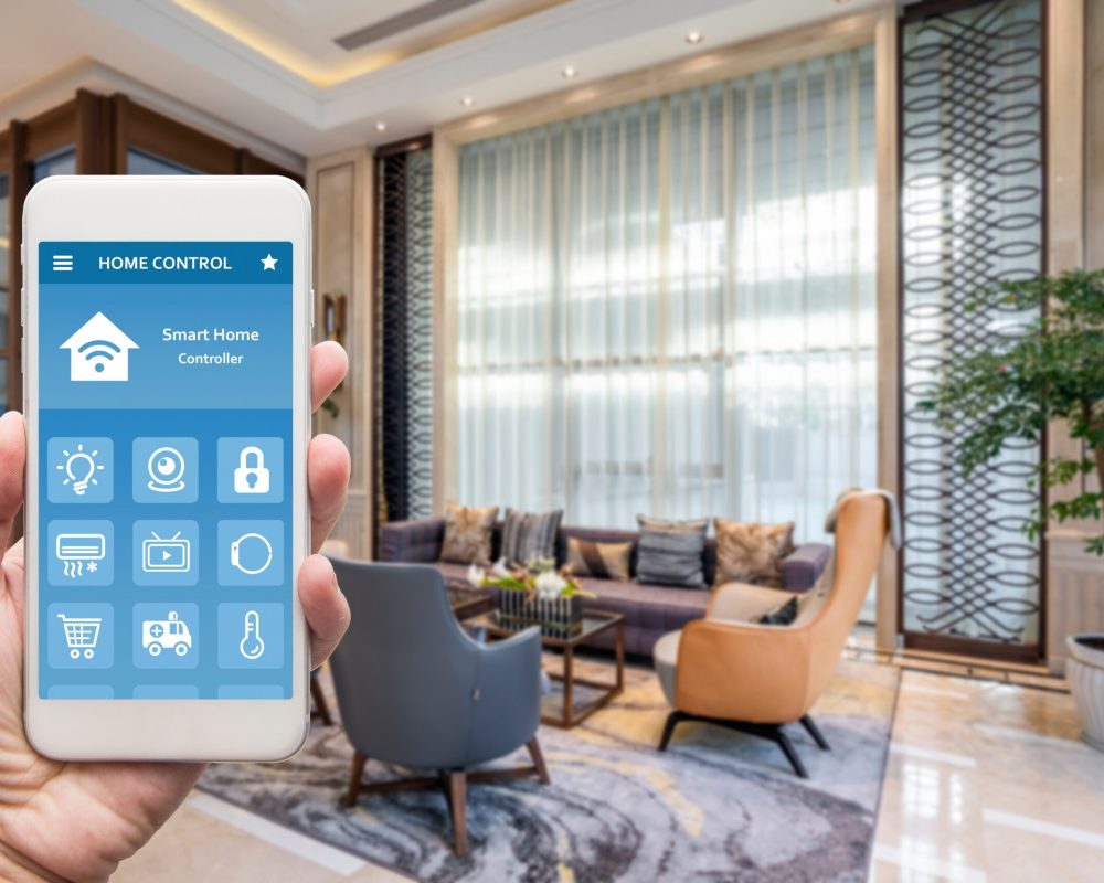smart phone with smart house, home automation, device with app i smart phone with smart house, home automation, device with app i